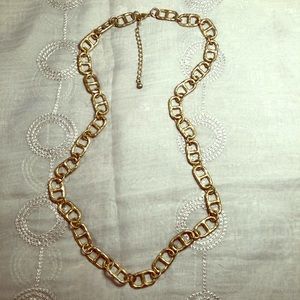 Oval link gold-tone necklace